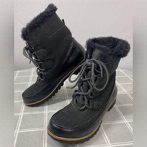JBU Jambu Womens Black Maldive Weather Ready Winter Boot Faux Fur Sz 8 M Lace Up